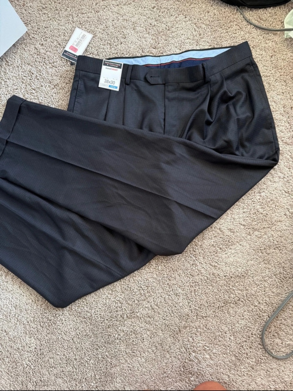 NET Roundtree & Yorke Black Flat Front Dress Pants 38x30